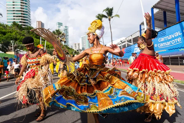 Salvador Bahia Brazil February 2023 Traditional African Culture Block Performs — Fotografia de Stock