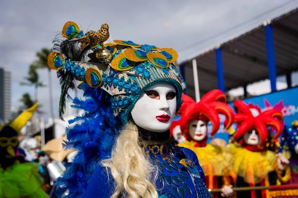 살바도르 바히아 브라질 2023 바히아 살바도르에서 카니발 Carnival Fuzue 행렬에서 — 스톡 사진