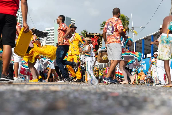 Salvador Bahia Brazil February 2023 People Dance Jump Play Street — Stock Fotó