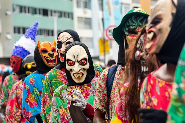 Salvador Bahia Brasil Fevereiro 2023 Pessoas Vestidas Com Máscaras Terror — Fotografia de Stock