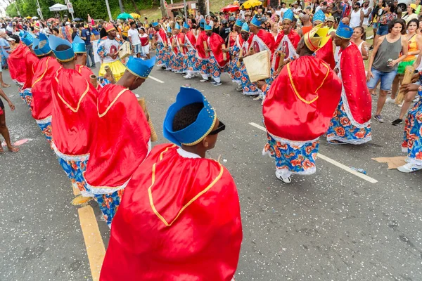 Salvador Bahia Brasil Fevereiro 2023 Grupo Cultural Cairu Visto Desfile — Fotografia de Stock