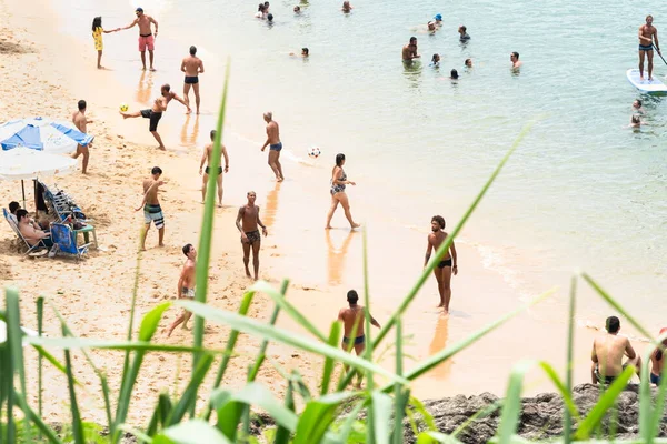 Сальвадор Бахия Бразилия Января 2022 Года Вид Отдыхающих Пляже Порто — стоковое фото