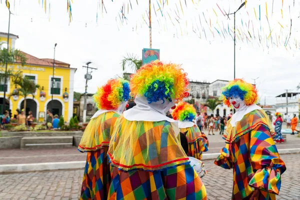Maragogipe Bahia Brazil February 2023 People Dressed Clowns Seen Parading — Zdjęcie stockowe