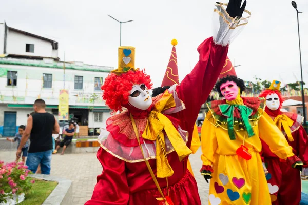 Maragogipe Bahia Brasil Febrero 2023 Personas Disfrazadas Están Jugando Durante — Foto de Stock