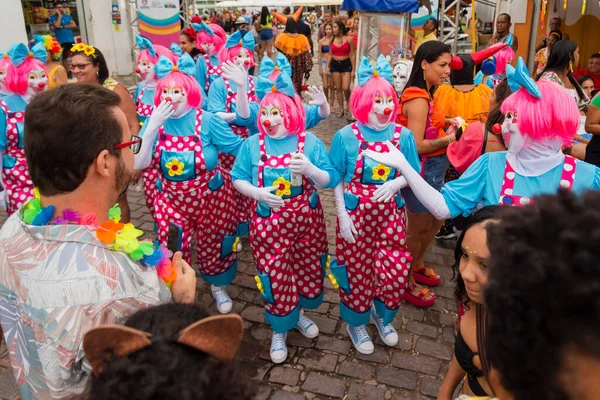 Maragogipe Bahia Brazil February 2023 Group People Dressed Clowns Walk — Fotografia de Stock
