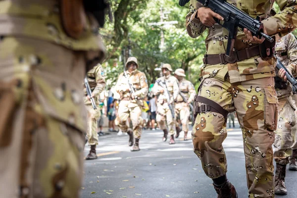 Salvador Bahia Brazílie Září 2022 Vojáci Zvláštních Jednotek Bahijské Vojenské — Stock fotografie