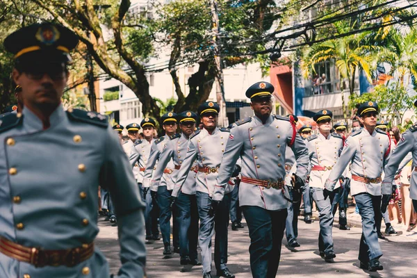 Salvador Bahia Brasile Settembre 2022 Gli Ufficiali Della Polizia Militare — Foto Stock