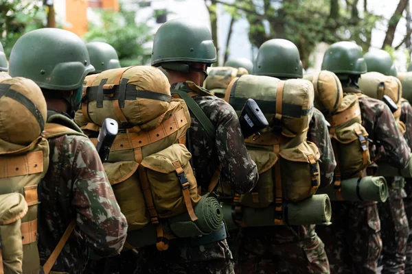 Salvador Bahia Brazil September 2022 Στρατιώτες Του Στρατού Που Στέκονται — Φωτογραφία Αρχείου