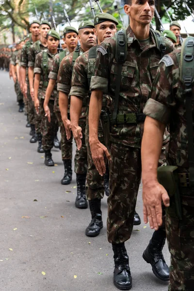 Salvador Bahia Brasil September 2022 Tentara Tentara Berbaris Selama Parade — Stok Foto