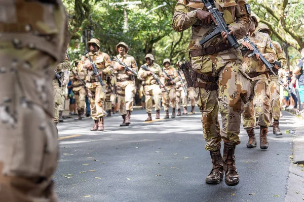 Salvador Bahia Brasil September 2022 Tentara Dari Pasukan Khusus Parade — Stok Foto