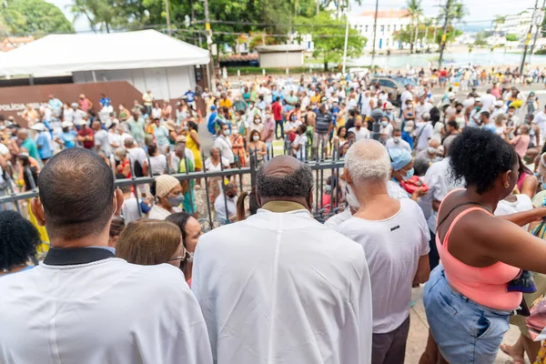 Salvador Bahía Brasil Diciembre 2022 Miles Fieles Católicos Participan Misa — Foto de Stock