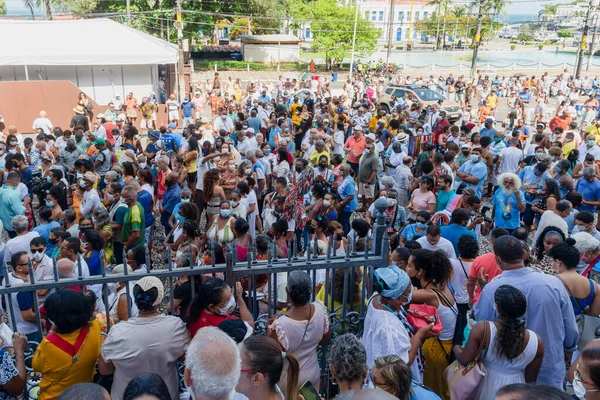 Salvador Bahía Brasil Diciembre 2022 Miles Fieles Católicos Participan Misa — Foto de Stock