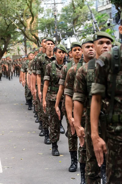 Salvador Bahía Brasil Septiembre 2022 Soldados Del Ejército Marchan Durante —  Fotos de Stock