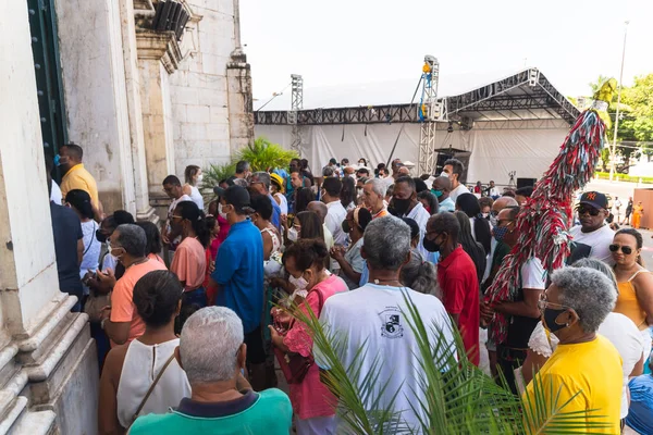 Salvador Bahia Brasil Diciembre 2022 Los Fieles Católicos Son Vistos — Foto de Stock