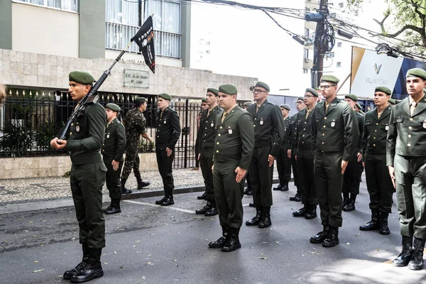 Salvador Bahia Brazília Setembro 2022 Hadsereg Tisztjei Várják Brazil Függetlenségi — Stock Fotó