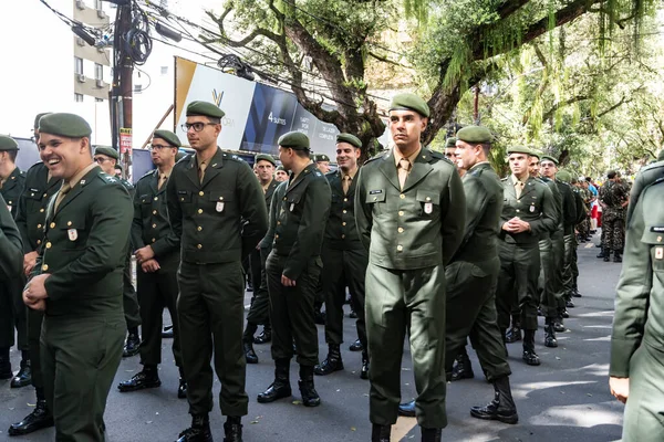 Salvador Bahía Brasil Setembro 2022 Oficiales Del Ejército Esperan Inicio — Foto de Stock