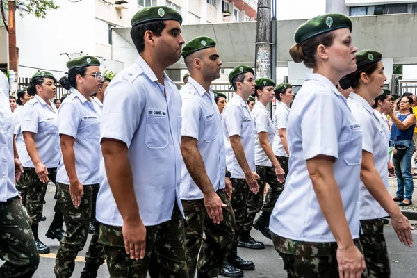 Salvador Bahia Brasilien September 2022 Parade Brasilianischer Soldaten Während Des — Stockfoto