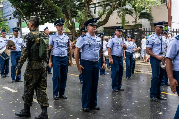 Salvador Bahia Brasil Setembro 2022 Soldados Fuerza Aérea Desfilando Durante —  Fotos de Stock