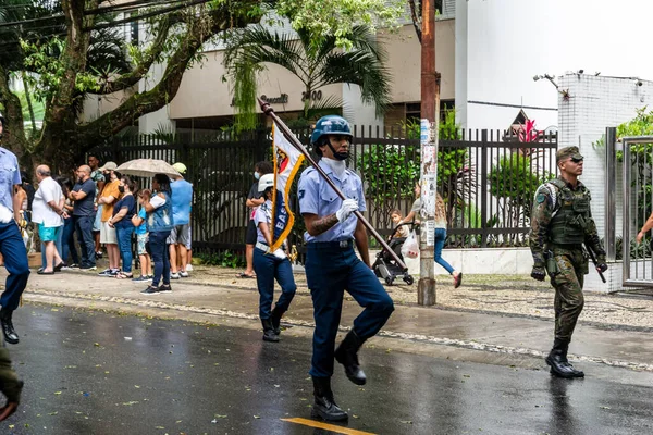 Salvador Bahia Brasilien September 2022 Soldaten Der Luftwaffe Marschieren Während — Stockfoto