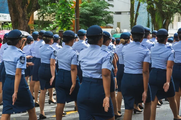 Salvador Bahia Brazylia Setembro 2022 Parada Żołnierzy Sił Powietrznych Kobiet — Zdjęcie stockowe