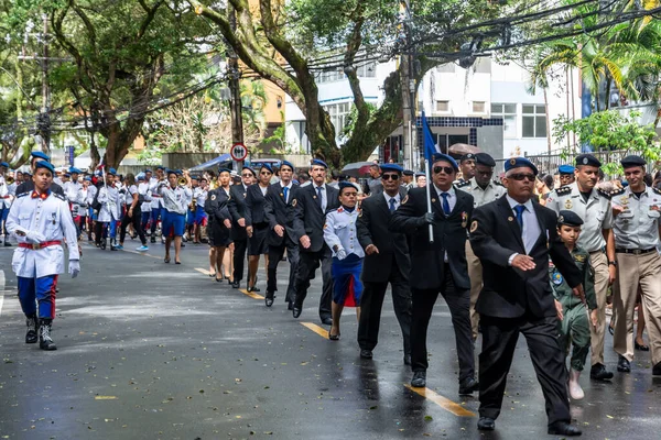 Salvador Bahia Brazil Setembro 2022 Army School Students Parade Brazilian — 图库照片