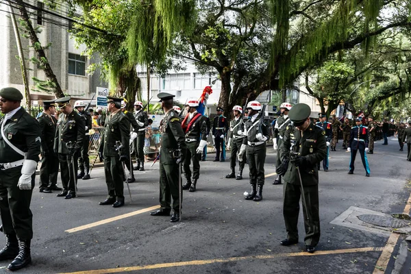 Сальвадор Баия Бразилия Сетембо 2022 Военнослужащие Вооружены Стоят Ожидании Начала — стоковое фото