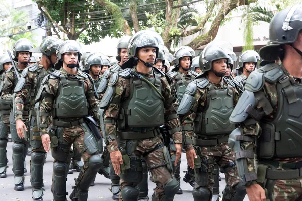 Salvador Bahia Brasil Setembro 2022 Tentara Brasil Parade Selama Hari — Stok Foto