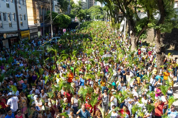 Salvador Bahía Brasil Abril 2023 Miles Católicos Participan Procesión Del — Foto de Stock