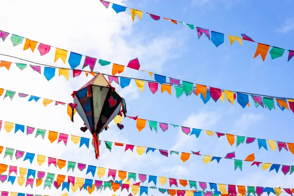Salvador Bahia Brasilien Juni 2022 Luftballons Und Dekorative Fahnen Sind — Stockfoto