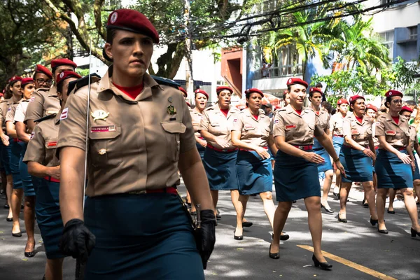 Salvador Bahia Brasilien September 2022 Soldatinnen Der Militärpolizei Bahias Bei — Stockfoto