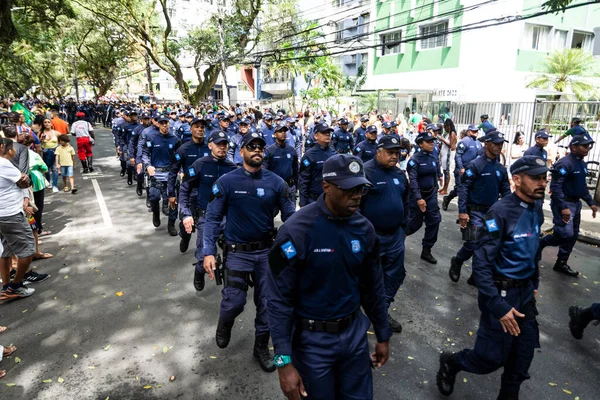 Salvador Bahia Brésil Septembre 2022 Défilé Des Gardes Municipaux Lors — Photo