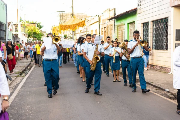 Salvador Bahía Brasil Abril 2023 Músicos Tocan Instrumentos Viento Durante —  Fotos de Stock