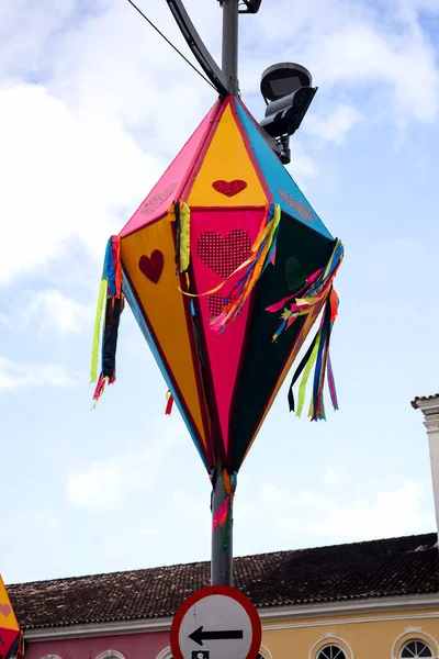 Salvador Bahia Brasil Junho 2022 Balões Decorativos Coloridos São Vistos — Fotografia de Stock