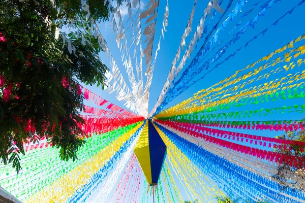 Valenca Bahia Brasil Junho 2022 Decoração Com Balões Bandeiras Coloridas — Fotografia de Stock