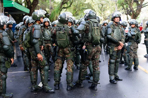 Salvador Bahía Brasil Septiembre 2022 Soldados Del Ejército Están Equipados — Foto de Stock