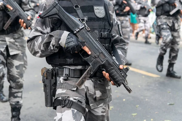 Salvador Bahia Brasilien September 2022 Soldaten Der Spezialeinheit Der Militärpolizei — Stockfoto