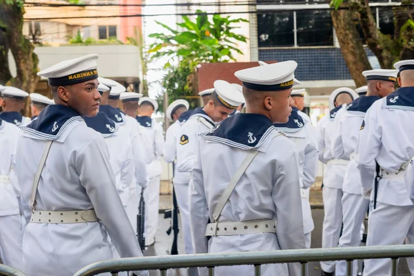 Salvador Bahia Brazília 2022 Szeptember Haditengerészeti Katonák Várják Brazil Függetlenségi — Stock Fotó