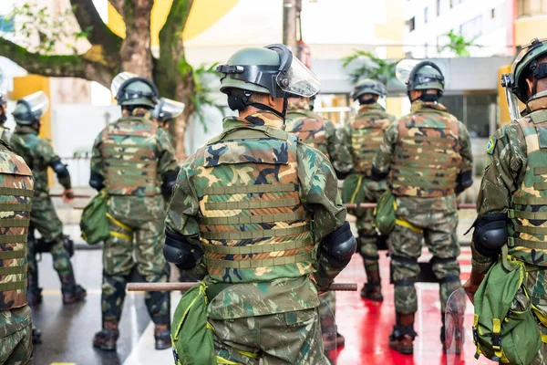 Salvador Bahia Brasil September 2022 Tentara Terlihat Menunggu Dimulainya Parade — Stok Foto
