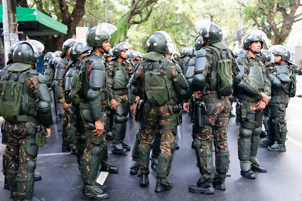 Salvador Bahía Brasil Septiembre 2022 Soldados Del Ejército Están Equipados — Foto de Stock