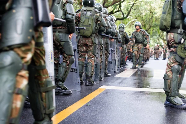 Salvador Bahia Brasilien September 2022 Soldaten Der Armee Werden Ausgerüstet — Stockfoto