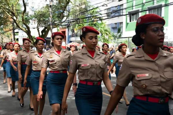 Salvador Bahia Brésil Septembre 2022 Des Femmes Soldats Police Militaire — Photo