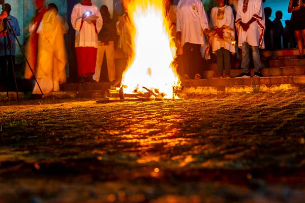 Valenca Bahia Brezilya Nisan 2023 Katolik Inananlar Cumartesi Gecesi Noel — Stok fotoğraf