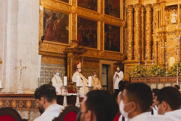 Salvador Bahia Brazil June 2022 Catholic Priests Attend Corpus Christi — Stock Photo, Image