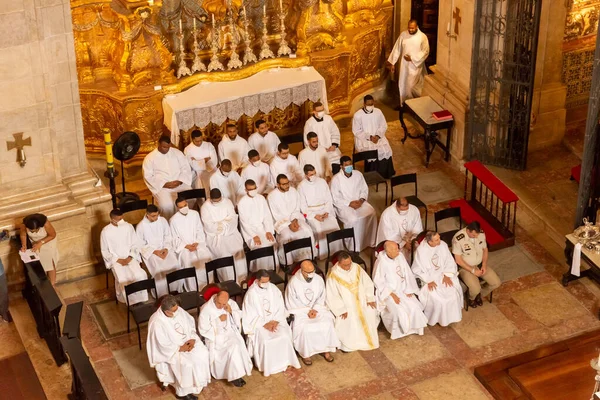 Salvador Bahia Brazil June 2022 Top View Catholic Priests Attending — 图库照片