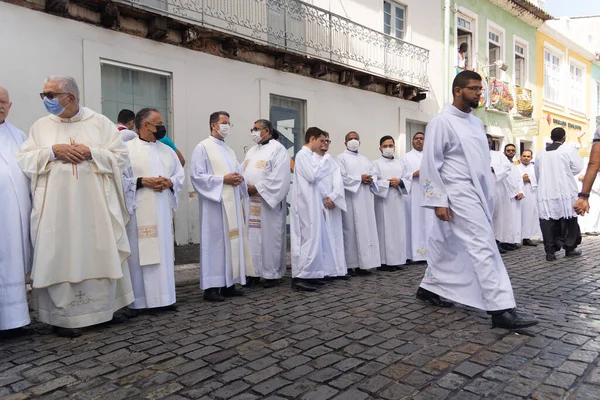 Сальвадор Баия Бразилия Июня 2022 Года Католических Священников Видели Участвующими — стоковое фото