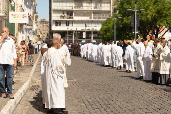 Salvador Bahia Brasil Junio 2022 Los Sacerdotes Católicos Son Vistos — Foto de Stock