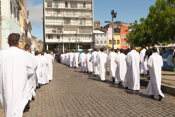 Salvador Bahia Brasil Junio 2022 Los Sacerdotes Católicos Son Vistos — Foto de Stock
