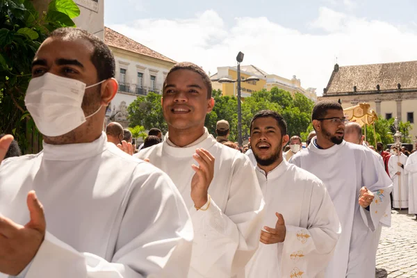 Salvador Bahía Brasil Junio 2022 Seminarios Sacerdotes Participan Procesión Del — Foto de Stock