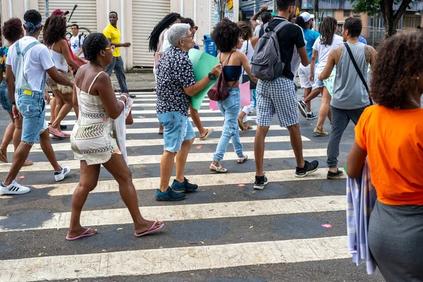 Salvador Bahía Brasil Octubre 2022 Activistas Caminan Por Las Calles —  Fotos de Stock