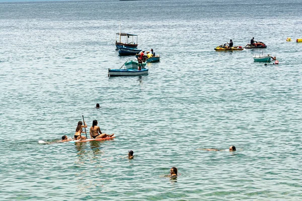 Сальвадор Баия Бразилия Января 2022 Года Туристы Море Пляже Порто — стоковое фото